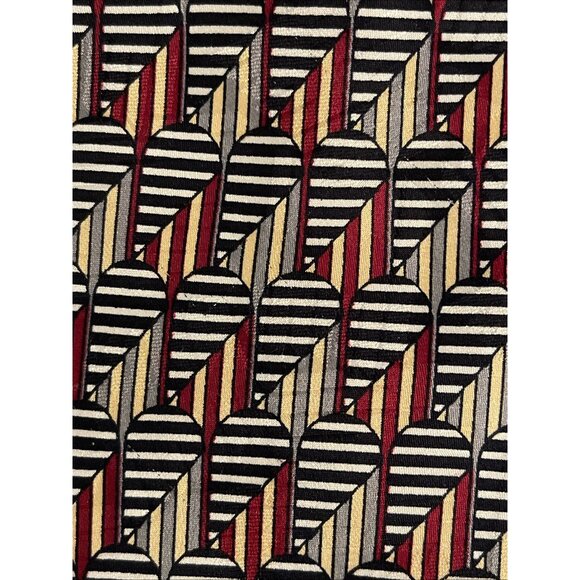 Barry Wells Tall Man Silk Tie 65.5 X 4” Black, Burgundy, Gold, Gray Necktie Long - Picture 2 of 9